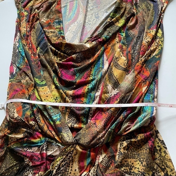 Max Mara Pink,Tan,Turquoise Drape Sleeveless Dress - Picture 11 of 15